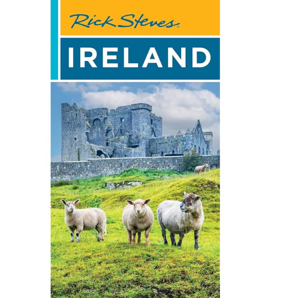 Rick Steves Ireland guidebook cover with sheep and castle